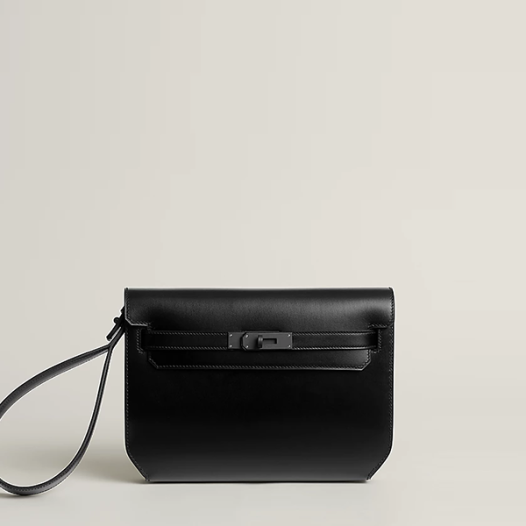 에르메스 남성 여성 켈리 데페쉬 25 파우치 복스 블랙 흑장 - Hermes Unisex Kelly Depeches 25 Pouch-블랙