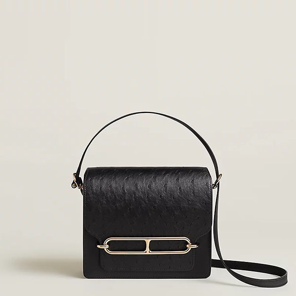 에르메스 여성 룰리스 미니백 Ostrich 블랙  - Hermes Womens Roulis mini bag Ostrich-블랙
